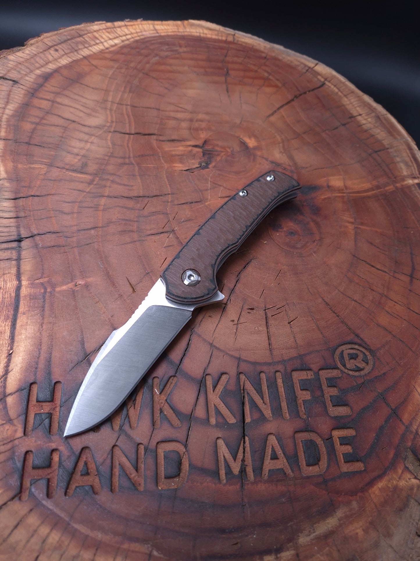 HAWK-2s N690 LINERLOCK POCKET KNIFE (CHOCOLATE)