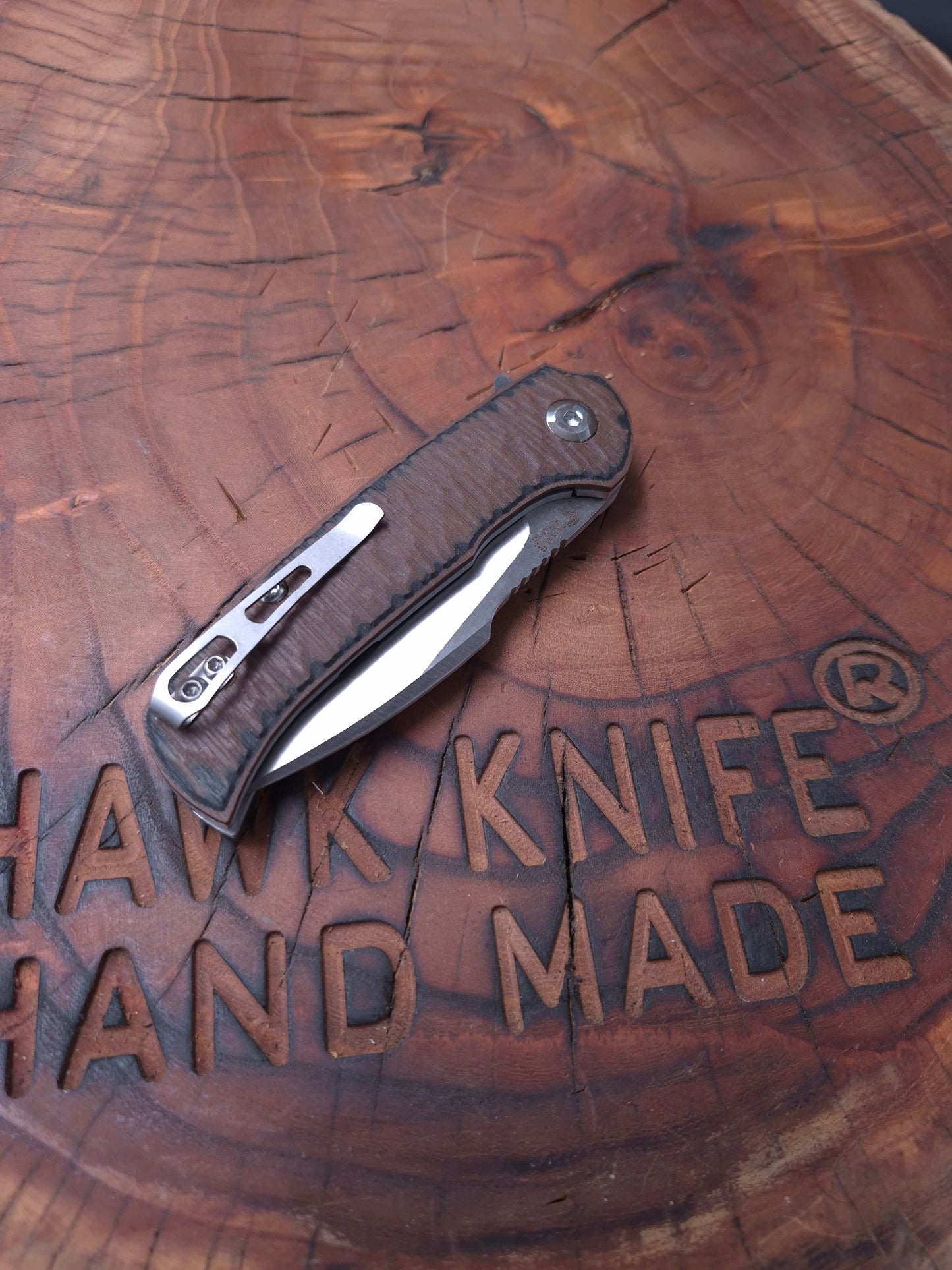 HAWK-2s N690 LINERLOCK POCKET KNIFE (CHOCOLATE)