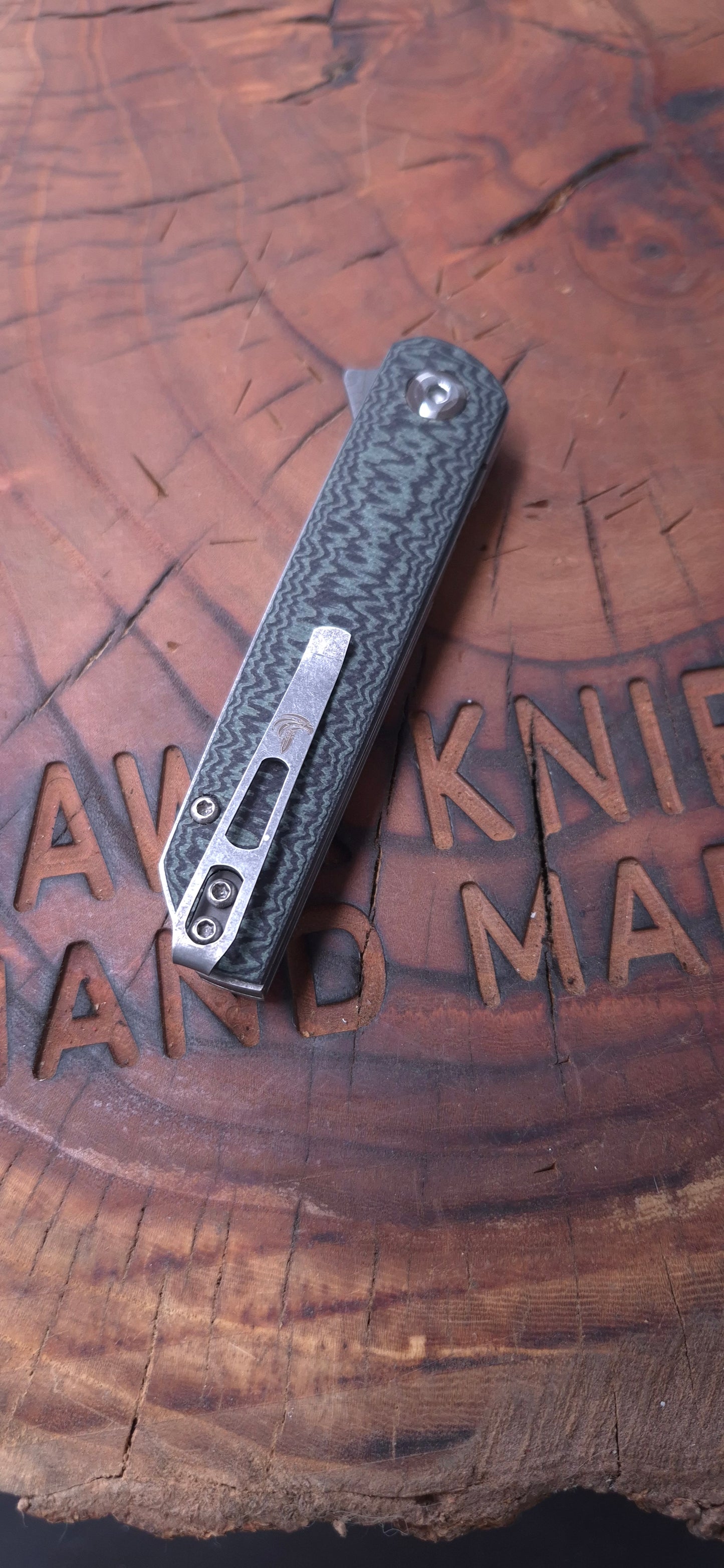 HAWK-6 STAINLESS DAMASCUS LINERLOCK POCKETKNIFE