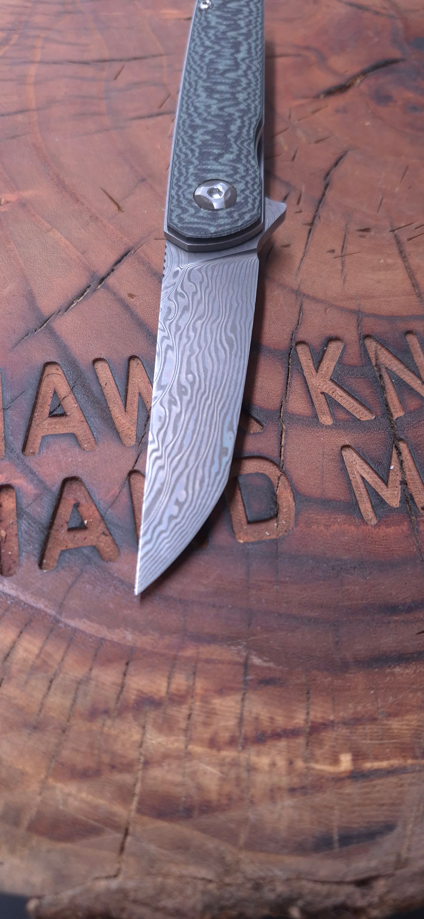 HAWK-6 STAINLESS DAMASCUS LINERLOCK POCKETKNIFE