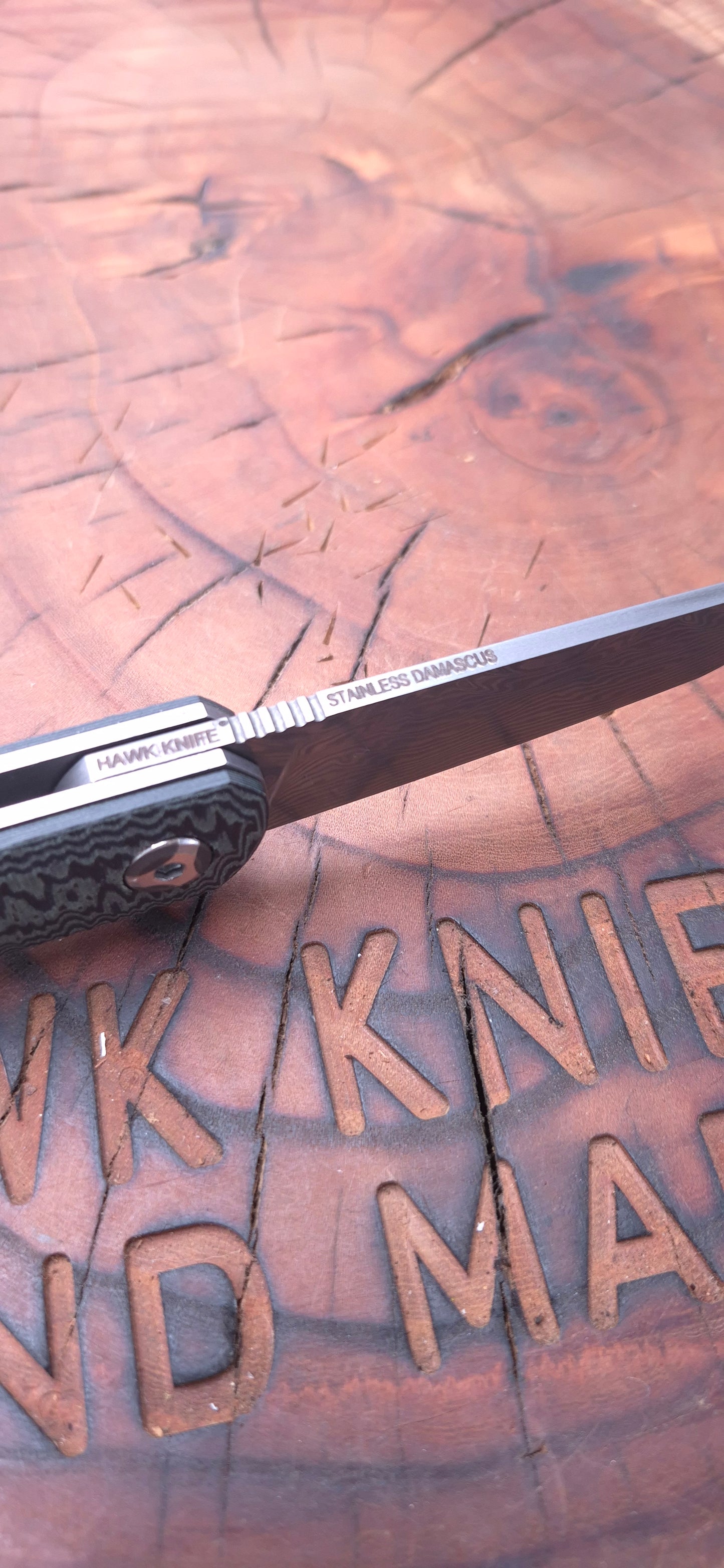 HAWK-6 STAINLESS DAMASCUS LINERLOCK POCKETKNIFE