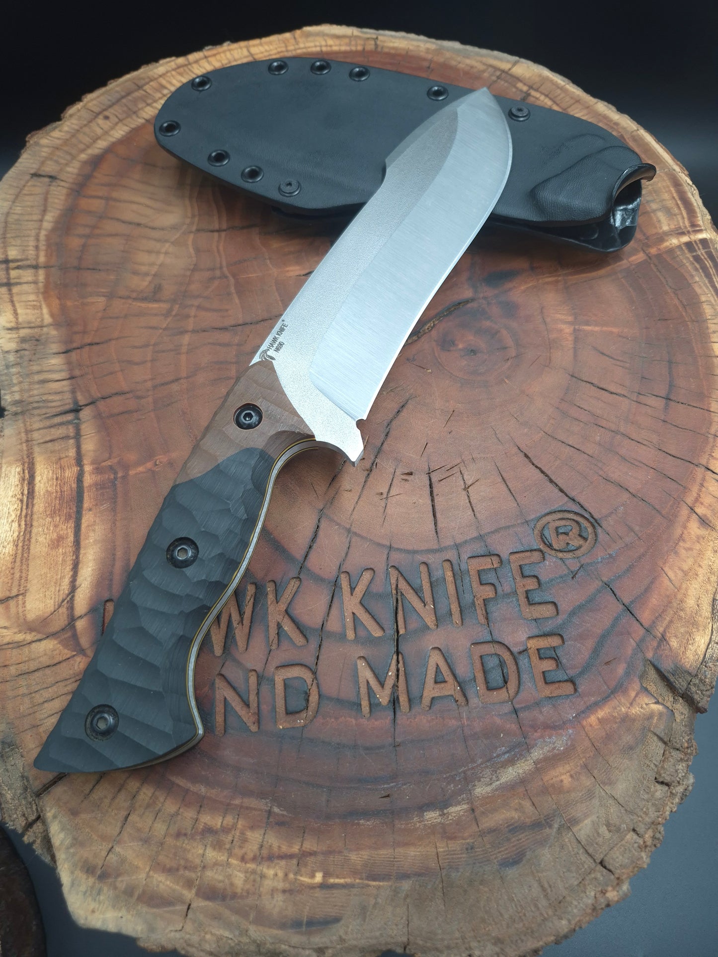 N690 OUTDOOR CAMPING - HUNTING KNIFE - KYDEX (MOD: TITANIC)