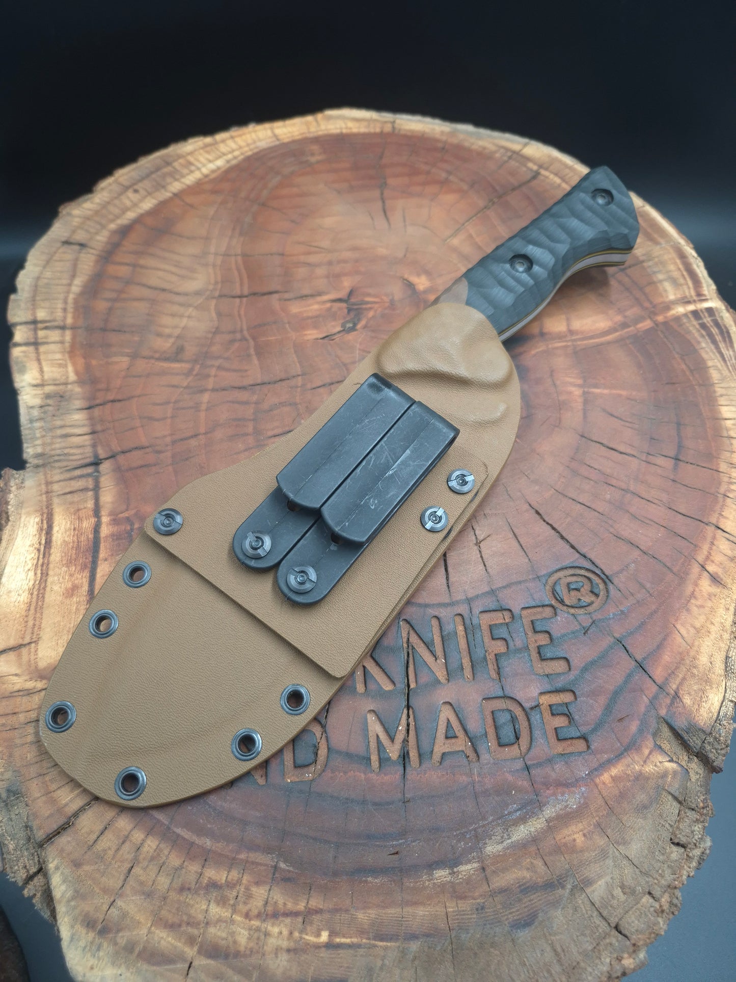 N690 OUTDOOR CAMPING - HUNTING KNIFE - KYDEX (MOD: TITANIC)