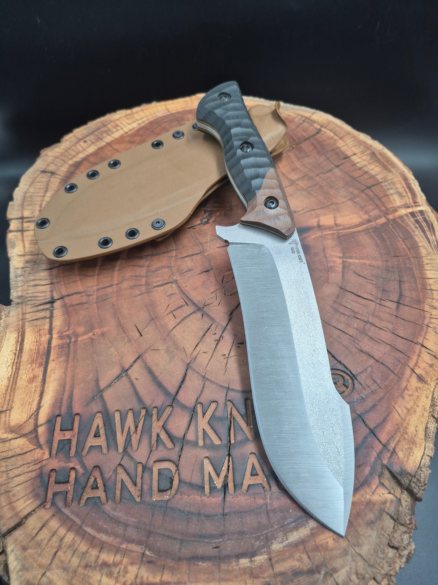 N690 OUTDOOR CAMPING - HUNTING KNIFE - KYDEX (MOD: TITANIC)