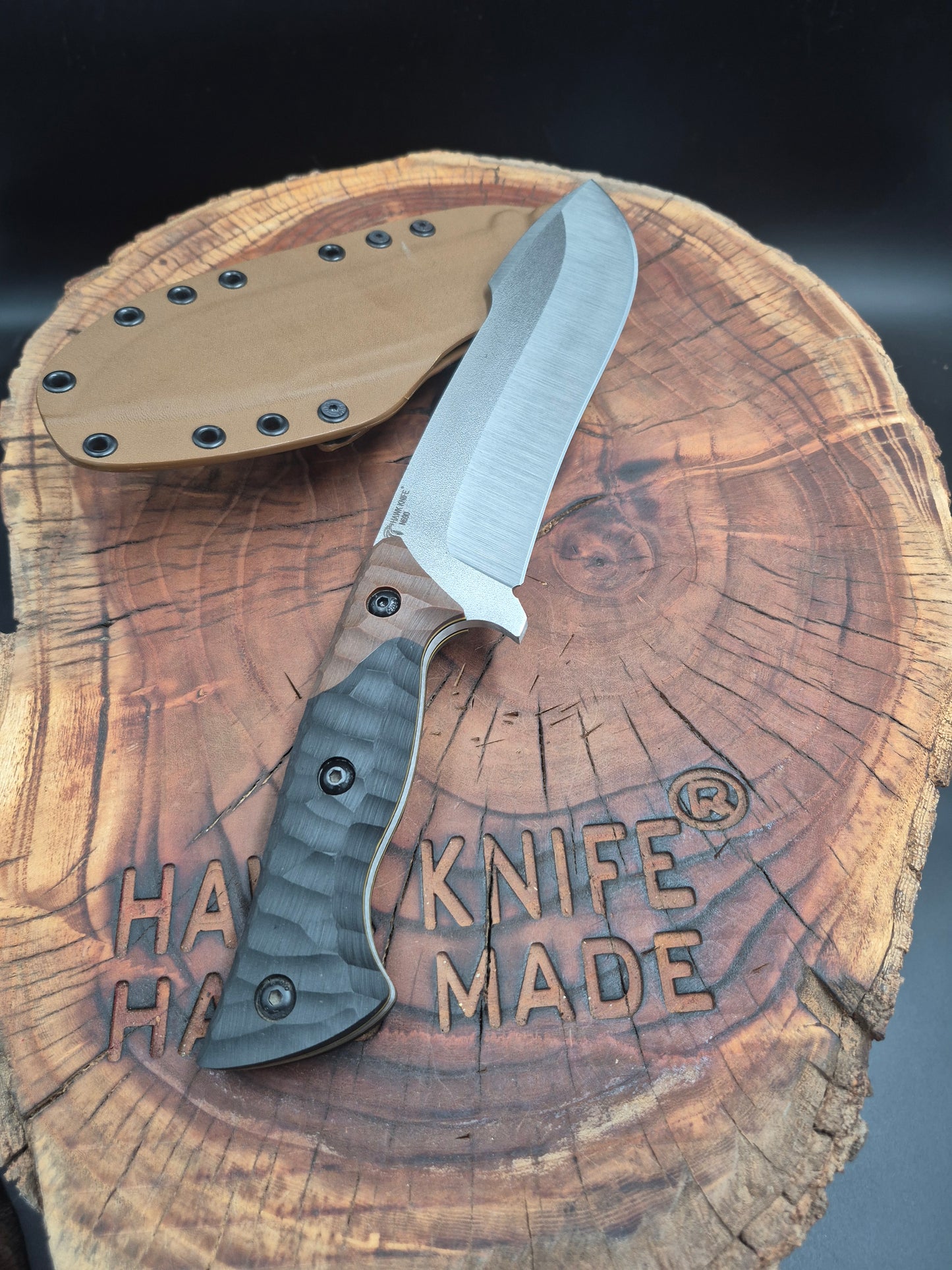 N690 OUTDOOR CAMPING - HUNTING KNIFE - KYDEX (MOD: TITANIC)