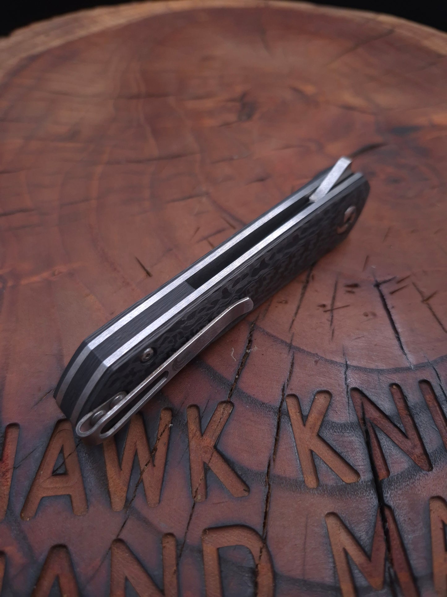 HAWK-6T (TANTO) M398 CARBON FIBER LINERLOCK KNIFE
