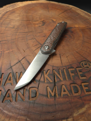 HAWK-6T N690 LINERLOCK POCKET KNIFE (CHOCOLATE)