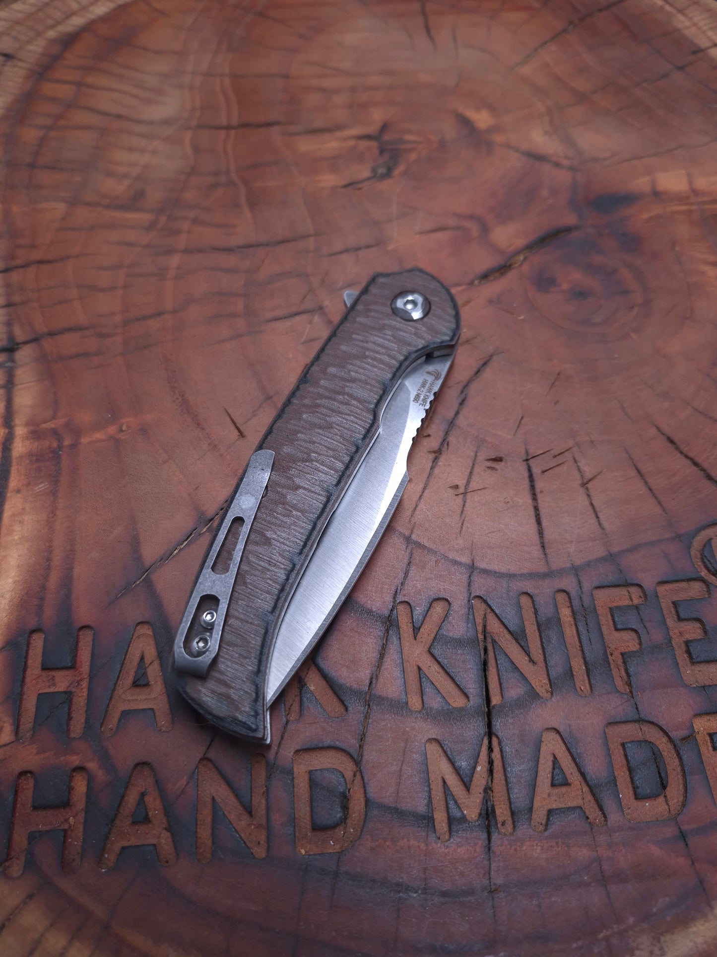 HAWK-2 N690 LINERLOCK POCKET KNIFE (CHOCOLATE)
