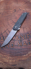 HAWK-6 STAINLESS DAMASCUS LINERLOCK POCKETKNIFE