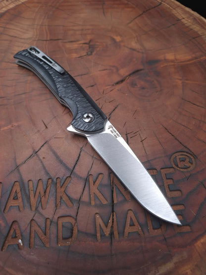 HAWK-1 N690 POCKET KNIFE WITH LINERLOCK CLIP