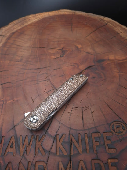 HAWK-6T BRASS N690 LINERLOCK POCKET KNIFE