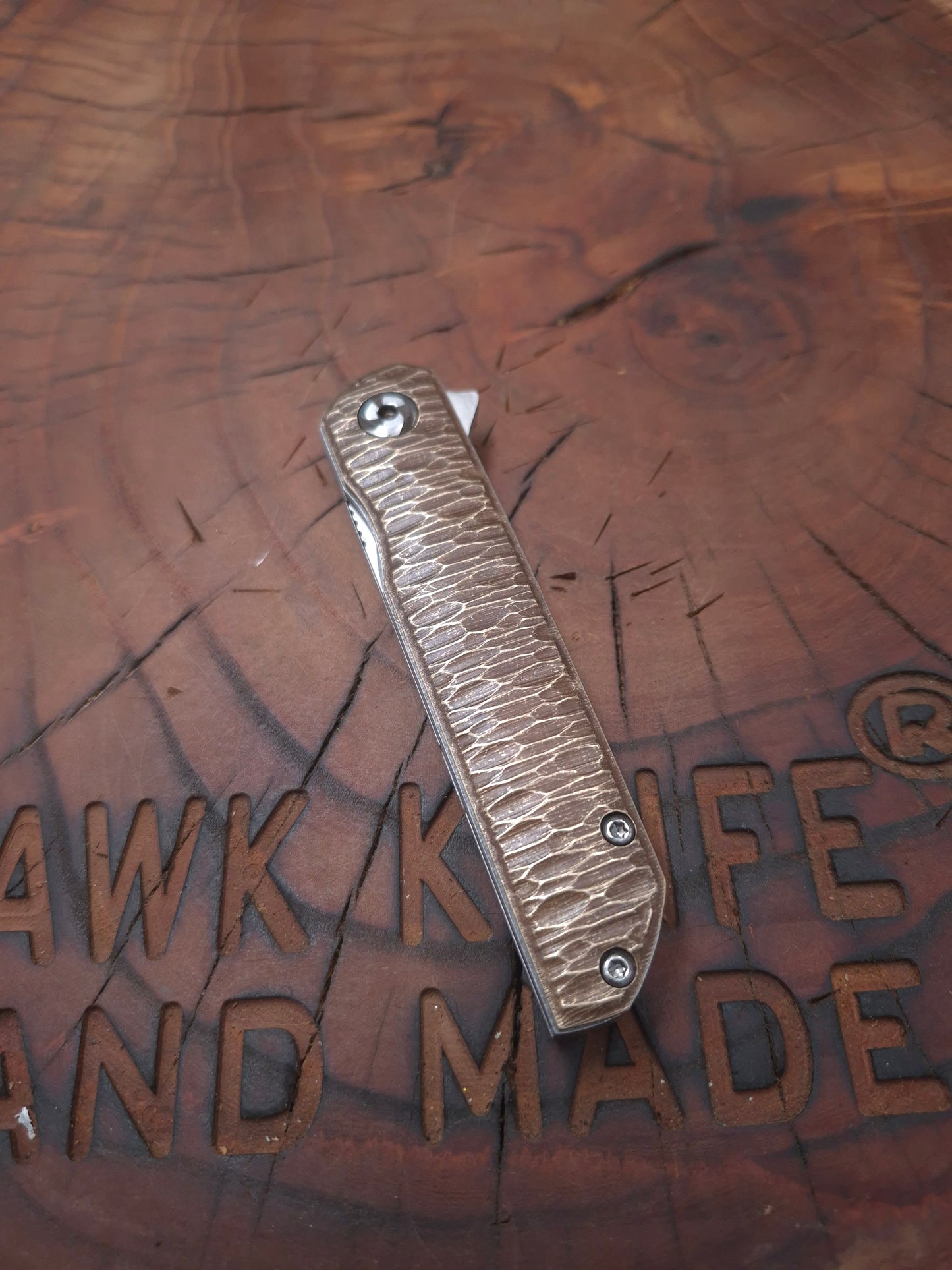 HAWK-6T BRASS N690 LINERLOCK POCKET KNIFE