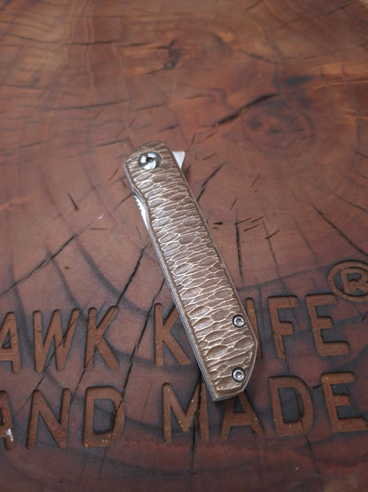HAWK-6T BRASS N690 LINERLOCK POCKET KNIFE