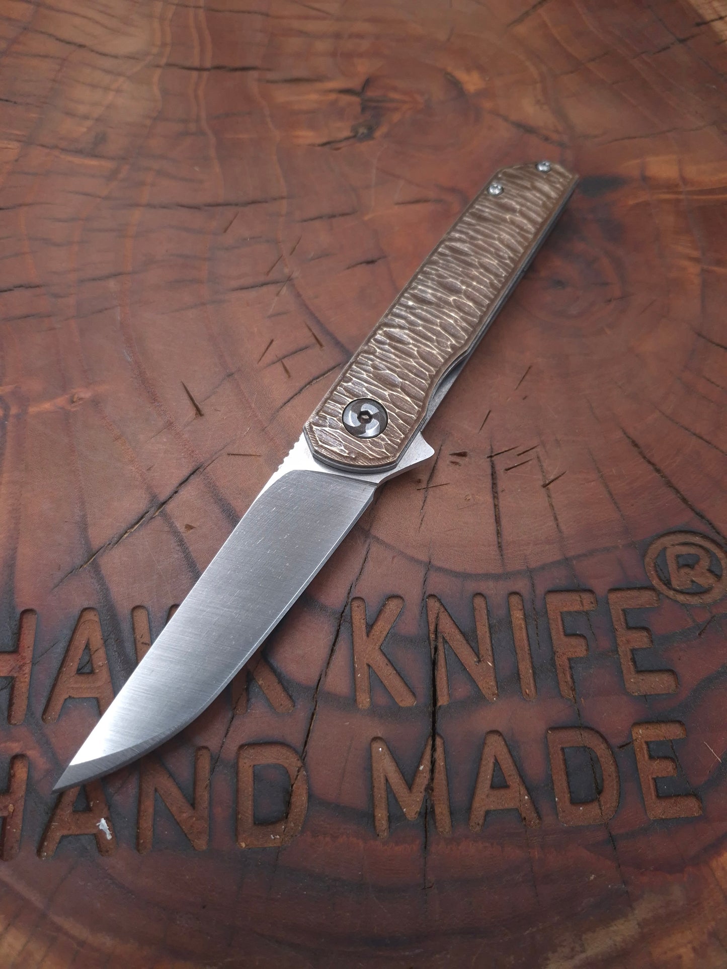 HAWK-6T BRASS N690 LINERLOCK POCKET KNIFE