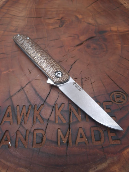 HAWK-6T BRASS N690 LINERLOCK POCKET KNIFE