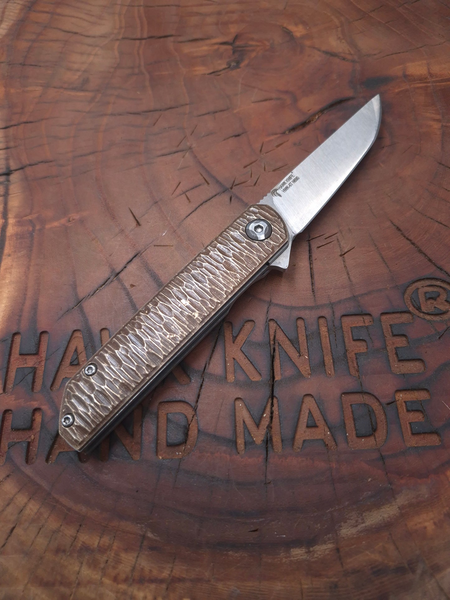 HAWK-6T BRASS N690 LINERLOCK POCKET KNIFE