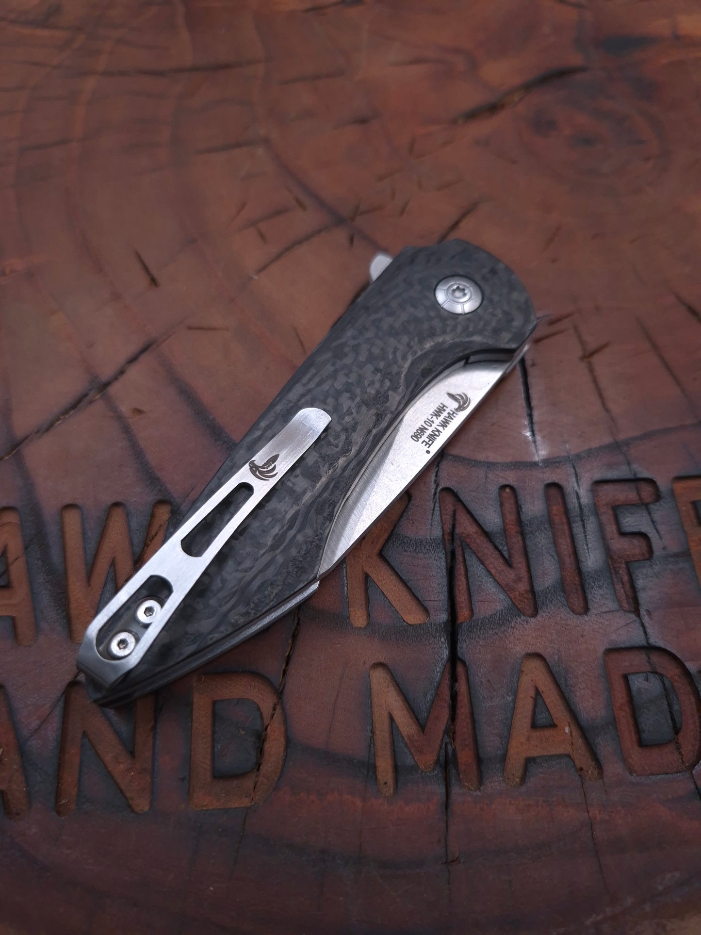 HAWK-10 N690 CARBON FIBER LINER LOCK KNIFE