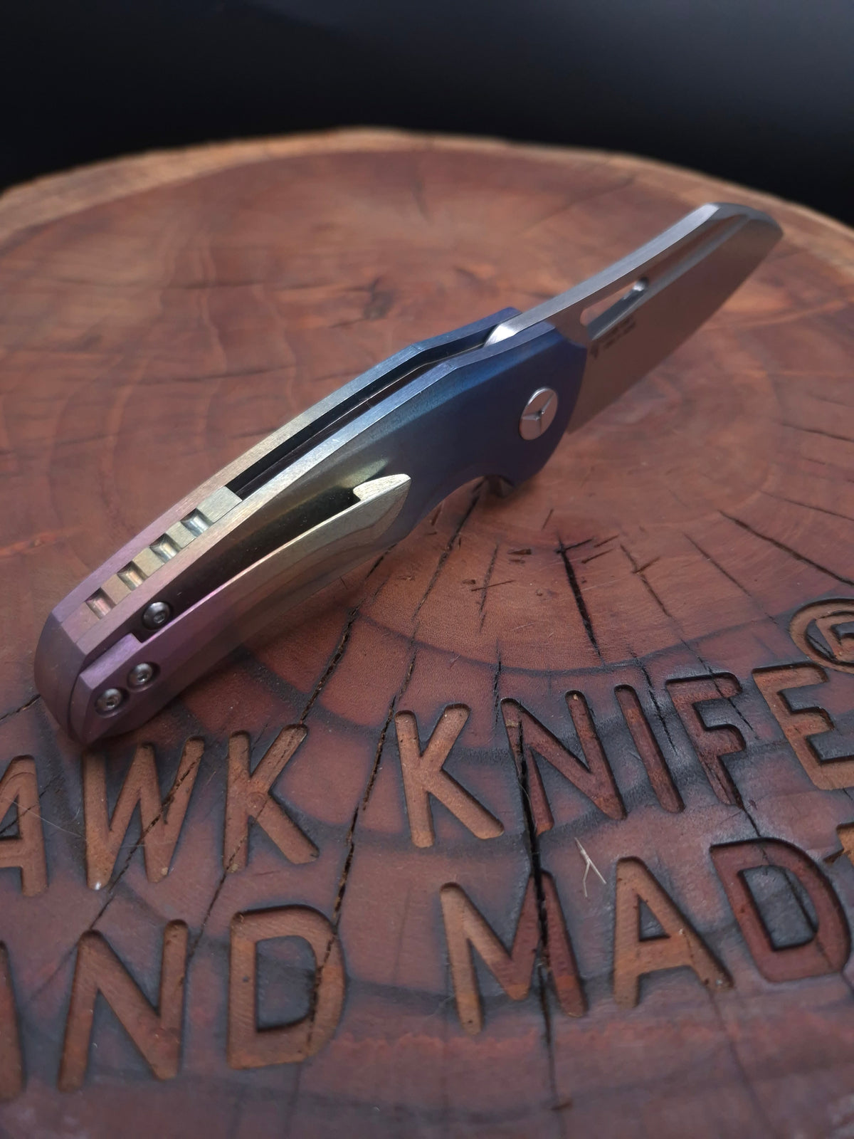 HAWK-9 PLUS(+) M390 FULL TITANIUM  (RAİNBOW ANODİZE) CUSTOM LINERLOCK ÇAKI