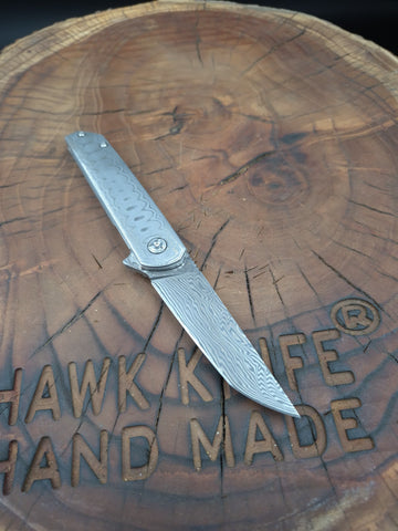 FULL PASLANMAZ DAMASCUS HAWK-6 LİNERLOCK ÇAKI