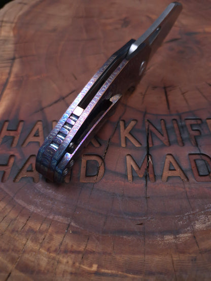 HAWK-9 PLUS(+) M390 FULL TITANIUM (ENTROPIC FINISH) CUSTOM LINERLOCK ÇAKI