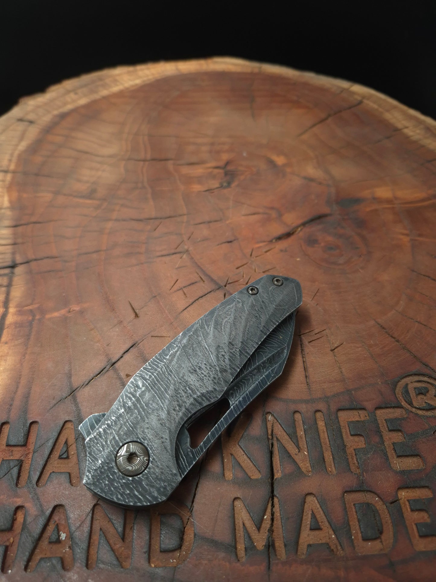 HAWK-9 PLUS(+) FULL CARBON DAMASCUS LINERLOCK FOLDING KNIFE