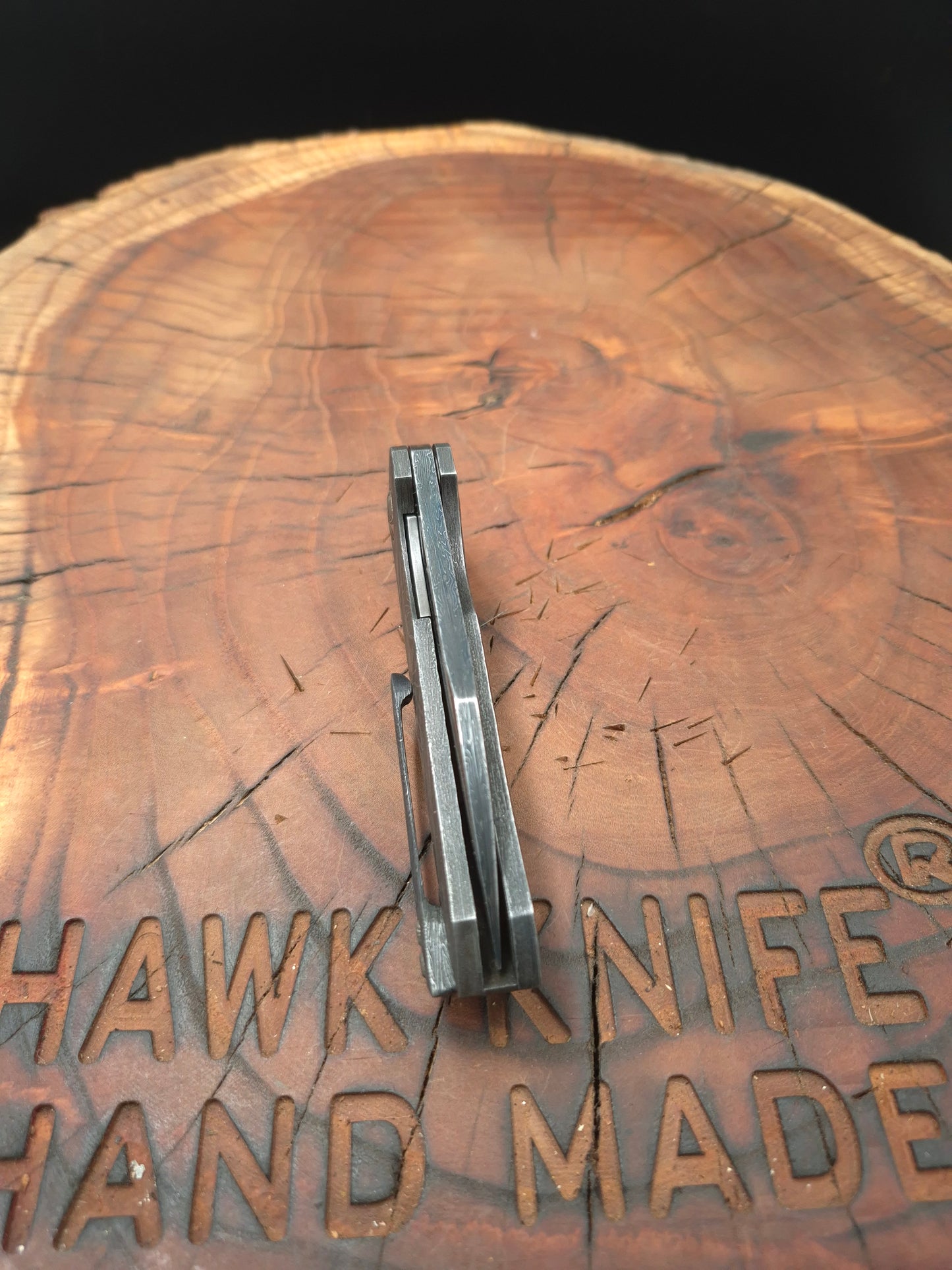 HAWK-9 PLUS(+) FULL CARBON DAMASCUS LINERLOCK FOLDING KNIFE