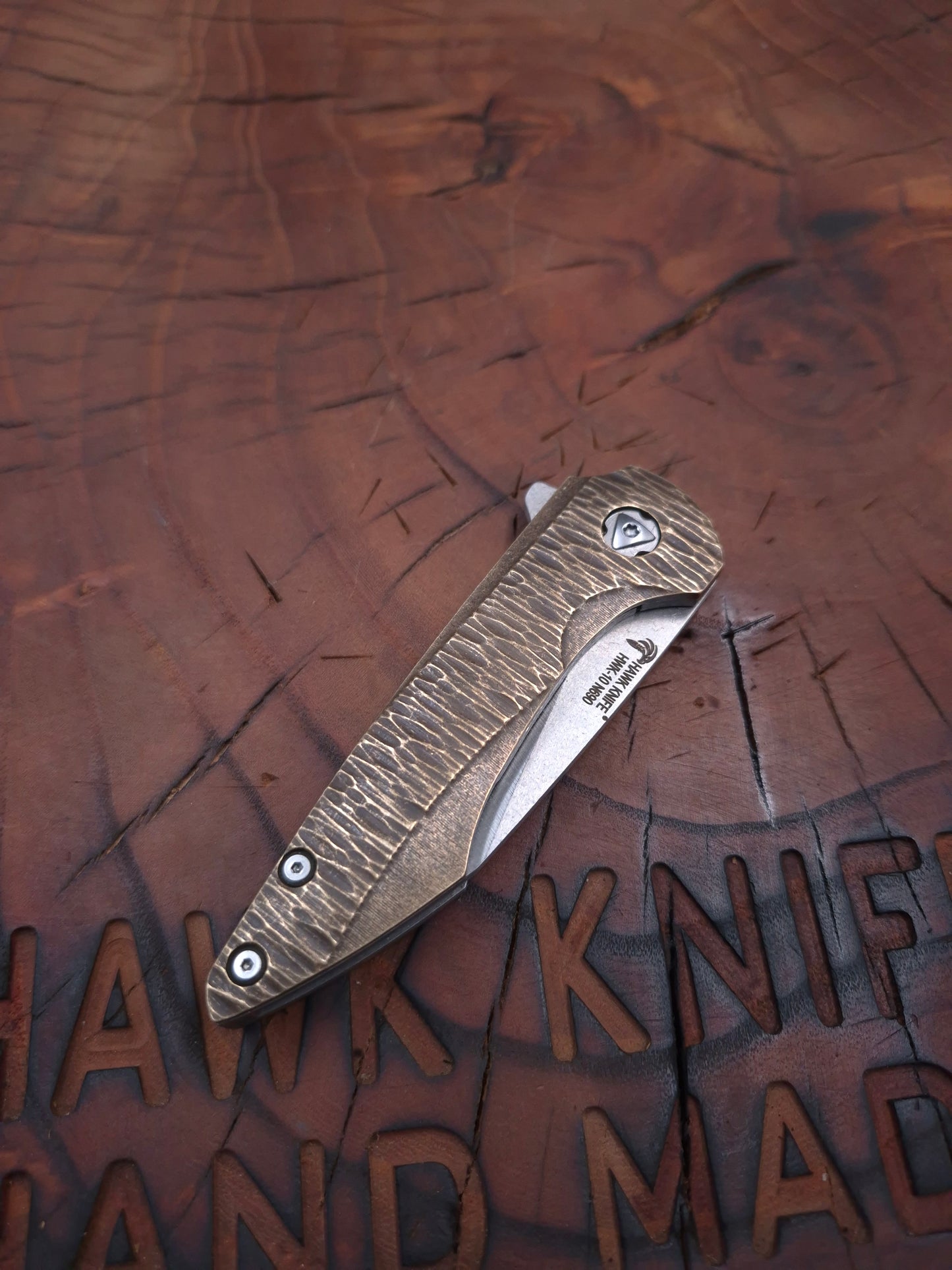 HAWK-10 N690 BRASS LINERLOCK FOLDER