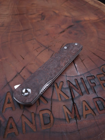 HAWK-6T (TANTO) M398 CARBON FIBER LINERLOCK FOLDING KNIFE