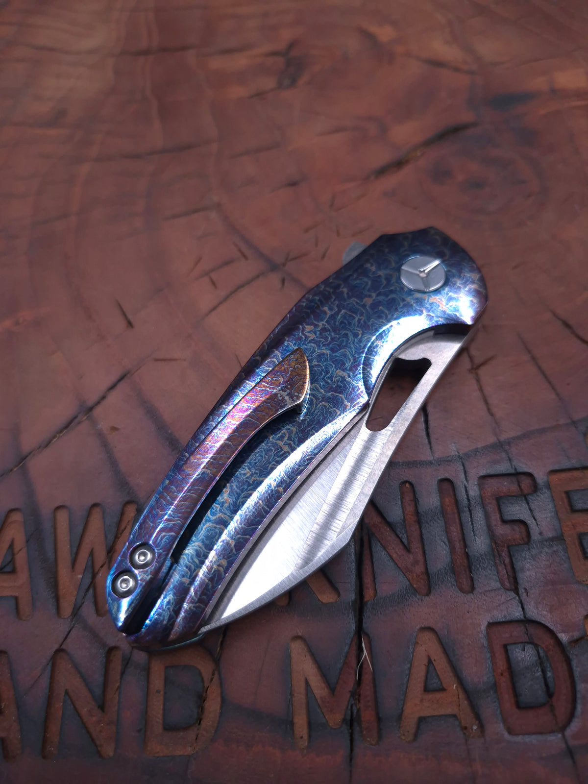 HAWK-9 PLUS(+) M390 FULL TITANIUM (ENTROPIC FINISH) CUSTOM LINERLOCK ÇAKI