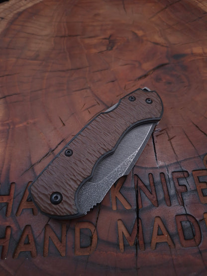 HAWK-4 K340 FOLDING KNIFE WITH CLIP (CHOCOLATE)