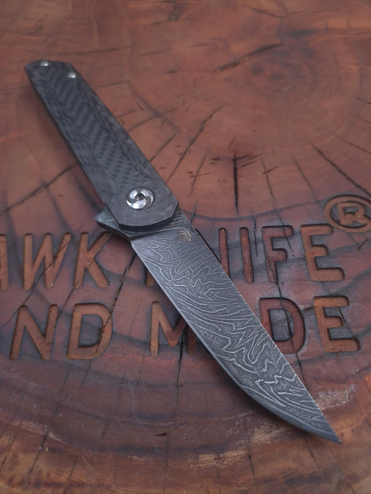 HWK-6 CARBON DAMASCUS FULL KARBONFİBER LİNERLOCK ÇAKI