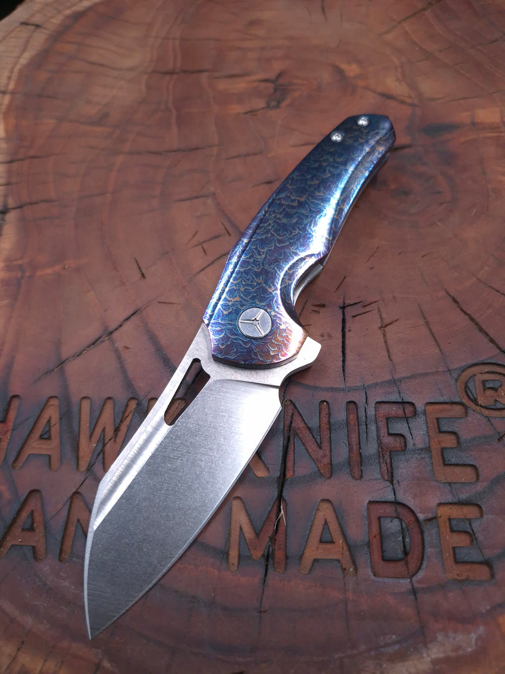 HAWK-9 PLUS(+) M390 FULL TITANIUM (ENTROPIC FINISH) CUSTOM LINERLOCK ÇAKI