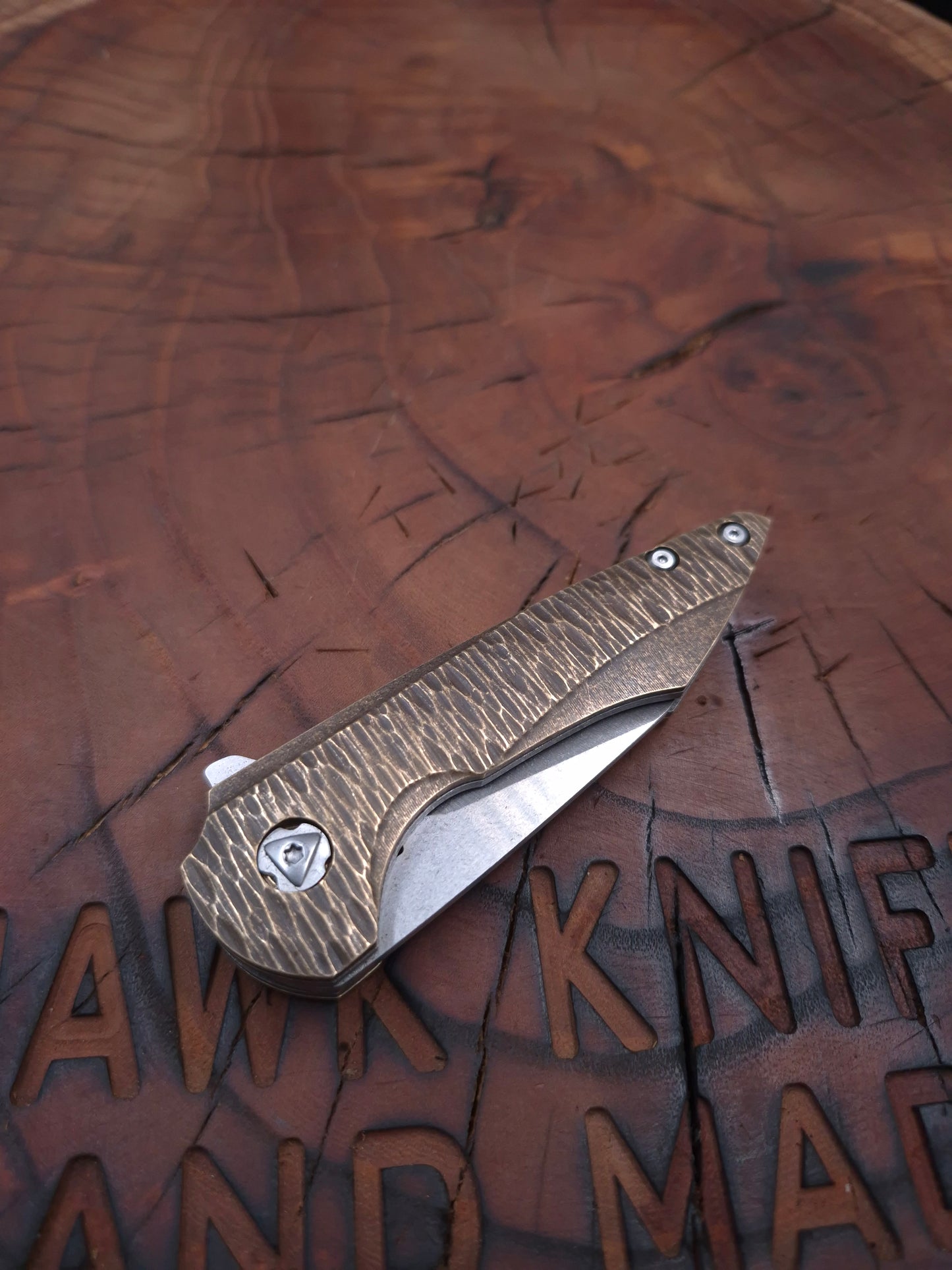 HAWK-10 N690 BRASS LINERLOCK FOLDER