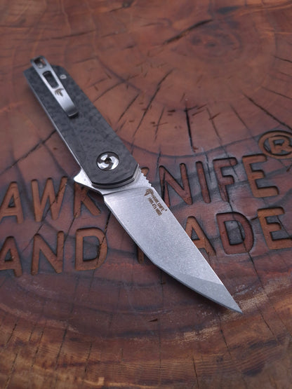 HAWK-6Ts N690 CARBON FIBER LINERLOCK KNIFE