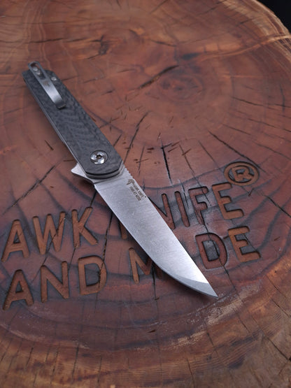 HAWK-6T (TANTO) M398 CARBON FIBER LINERLOCK KNIFE