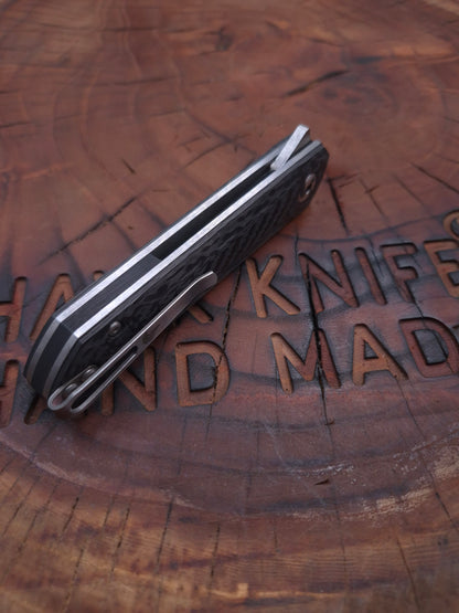 HAWK-6T (TANTO) M398 CARBON FIBER LINERLOCK KNIFE