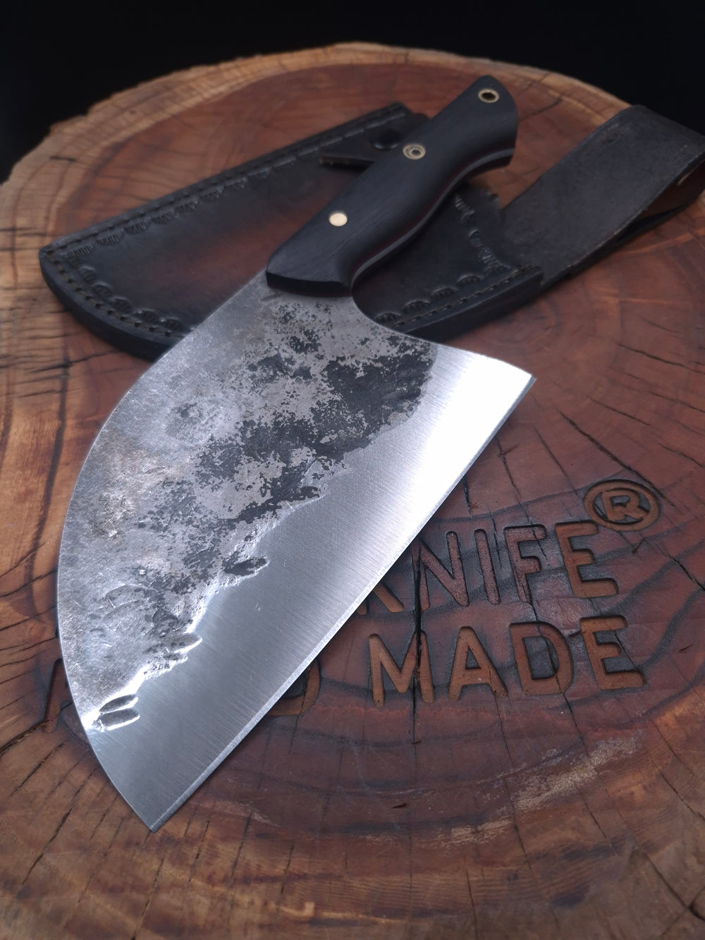 ALMAZAN 80CrV2 CARBON STEEL RUSTIC SURFACE BLACK WOOD