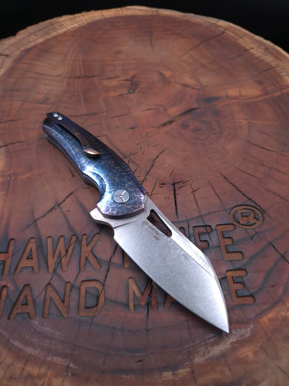 HAWK-9 PLUS(+) M390 FULL TITANIUM (ENTROPIC FINISH) CUSTOM LINERLOCK ÇAKI