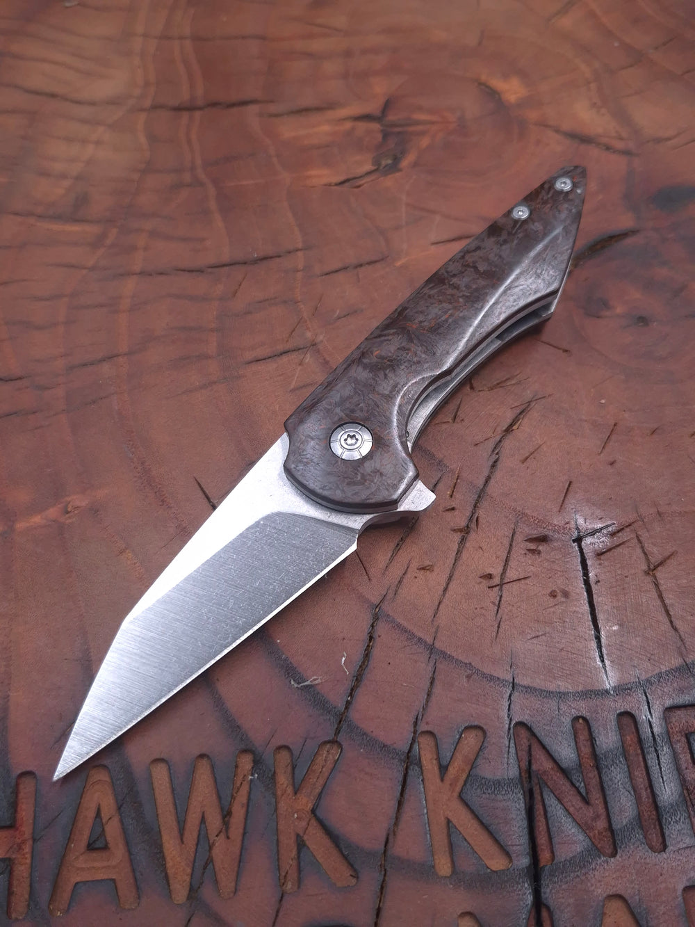 HAWK-10 N690 CARBON FIBER LINER LOCK KNIFE