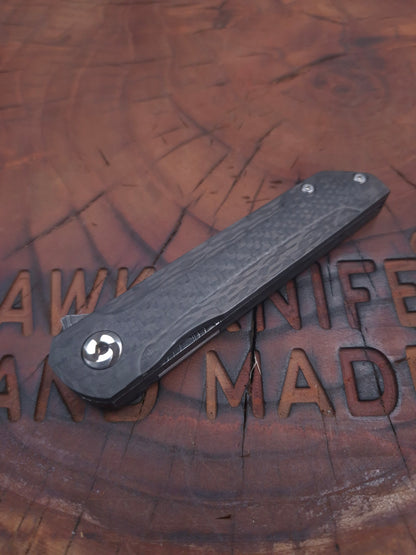 HWK-6 CARBON DAMASCUS FULL KARBONFİBER LİNERLOCK ÇAKI