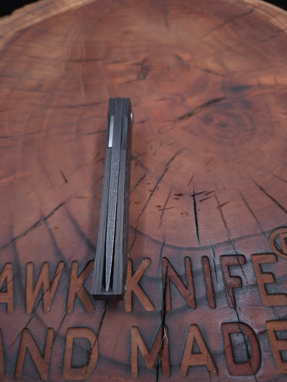 HWK-6 CARBON DAMASCUS FULL KARBONFİBER LİNERLOCK ÇAKI