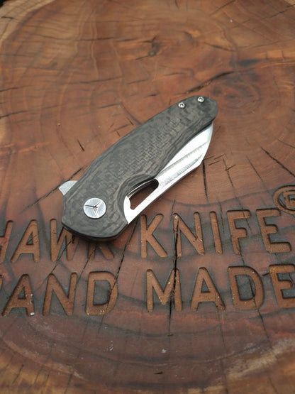 HAWK-9 PLUS(+) N690 FULL CARBON FIBER LINERLOCK FOLDING KNIFE