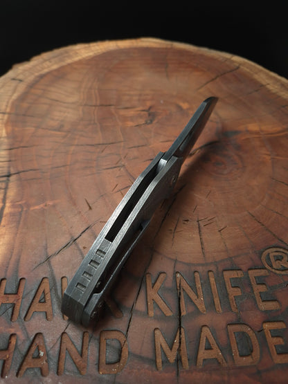 HAWK-9 PLUS(+) FULL CARBON DAMASCUS LINERLOCK FOLDING KNIFE