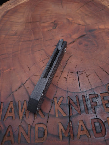 HWK-6 CARBON DAMASCUS FULL KARBONFİBER LİNERLOCK ÇAKI