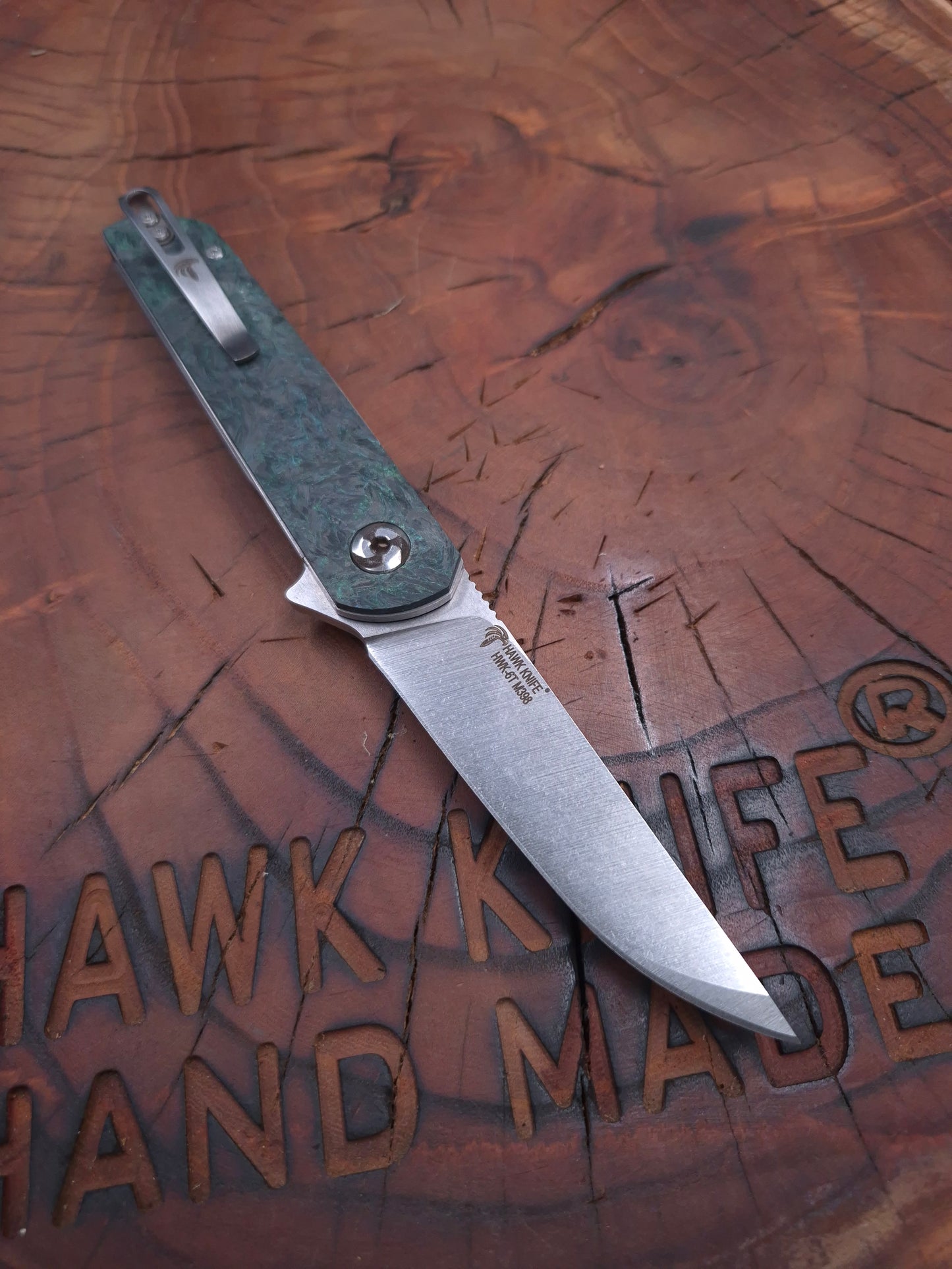 HAWK-6T (TANTO) M398 CARBON FIBER LINERLOCK KNIFE