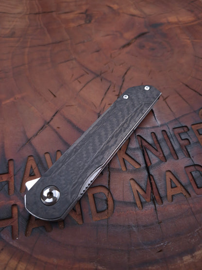 HAWK-6T (TANTO) M398 CARBON FIBER LINERLOCK KNIFE