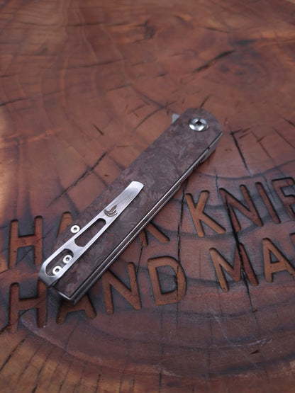 HAWK-6T (TANTO) M398 CARBON FIBER LINERLOCK FOLDING KNIFE