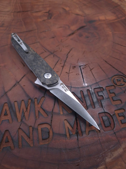 HAWK-7 KRIDASHI CARBON FIBER N690 LINER LOCK KNIFE