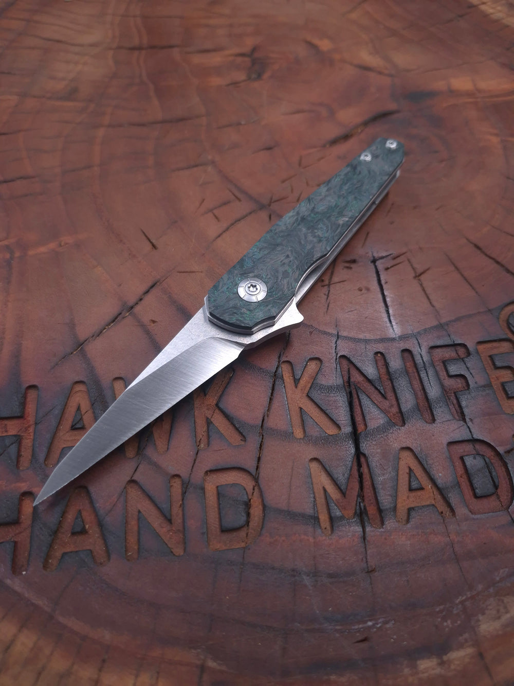 HAWK-7 KRIDASHI CARBON FIBER M398 LINER LOCK FOLDING KNIFE