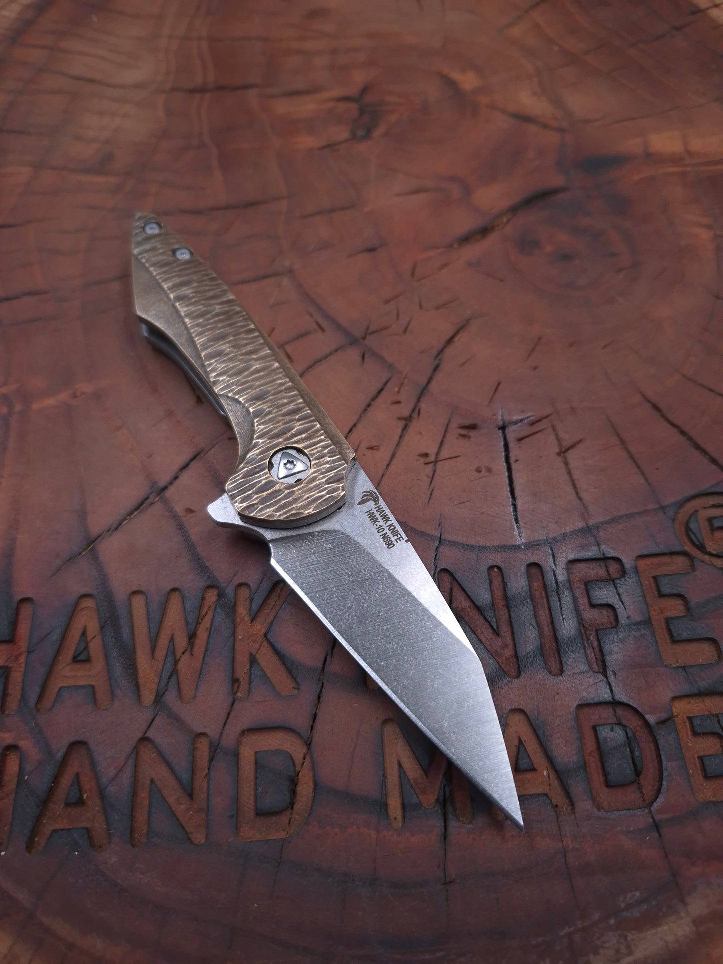 HAWK-10 N690 BRASS LINERLOCK FOLDER